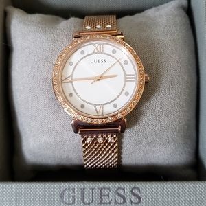 Rose Gold Mesh Crystal Watch